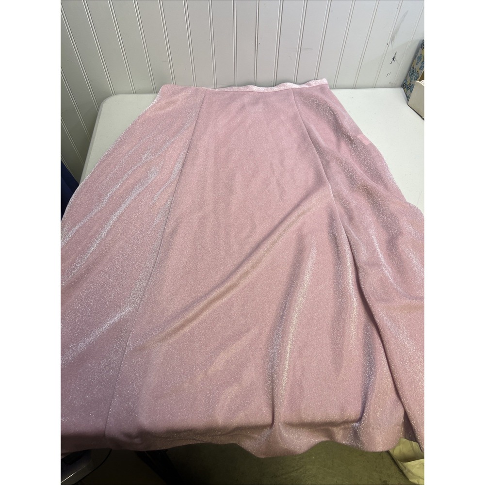 Vintage Leslie Fay Dress Suit Size 18 Shimmering Pink Blouse And Skirt - Picture 4 of 7